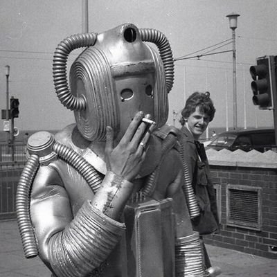 cyberman smoking B&W